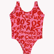 Dsquared2 dětské dívky plavky červené