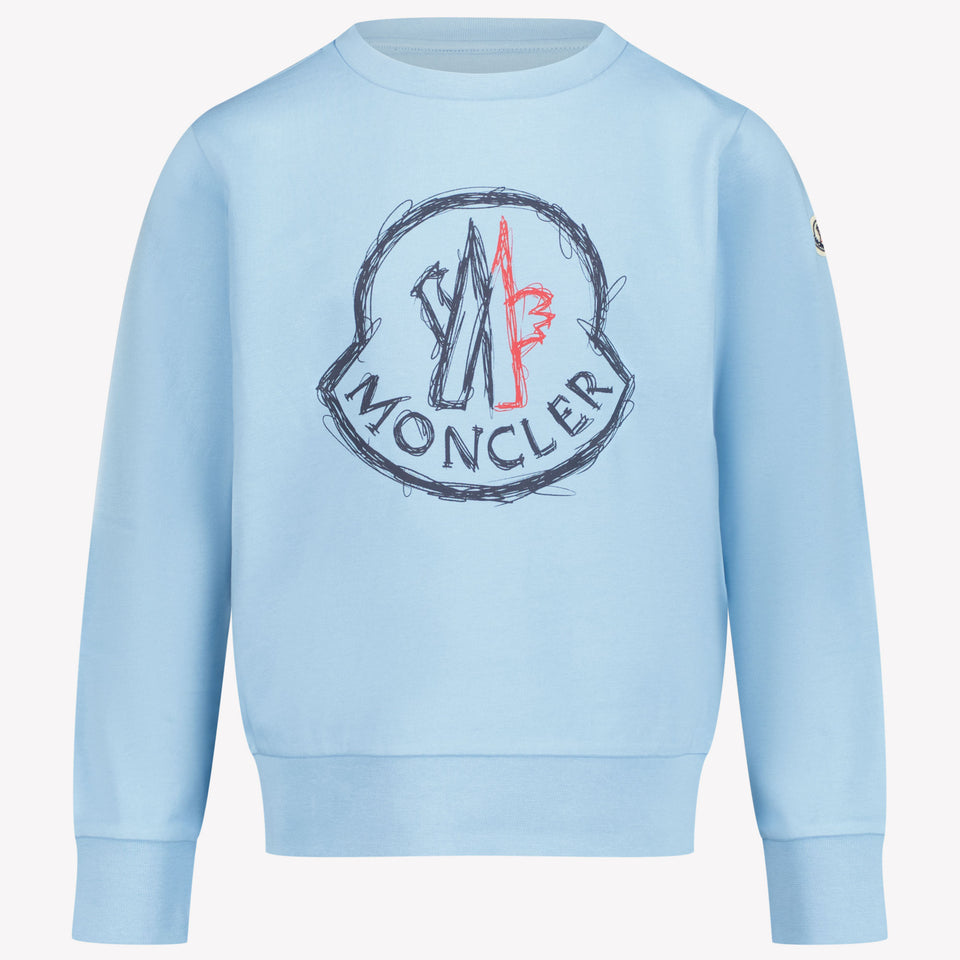 Moncler Enfants Garçons Pull en Bleu Clair