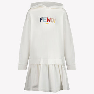 Fendi Niño Chicas Vestido Blanco