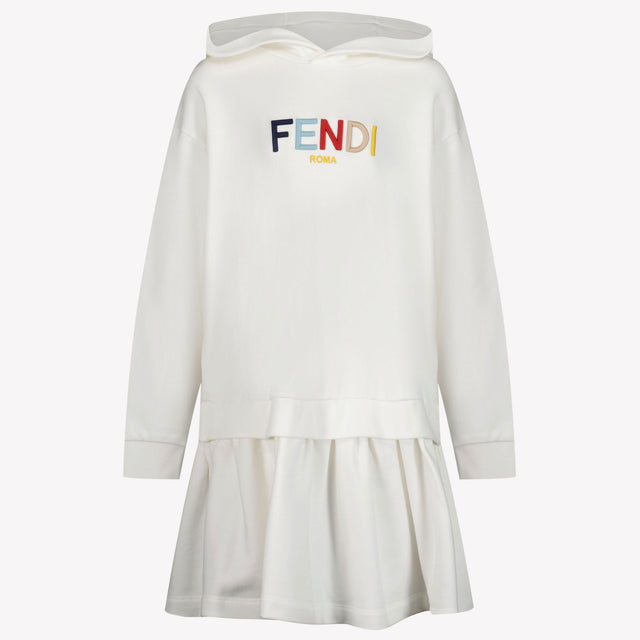 Fendi Niño Chicas Vestido Blanco