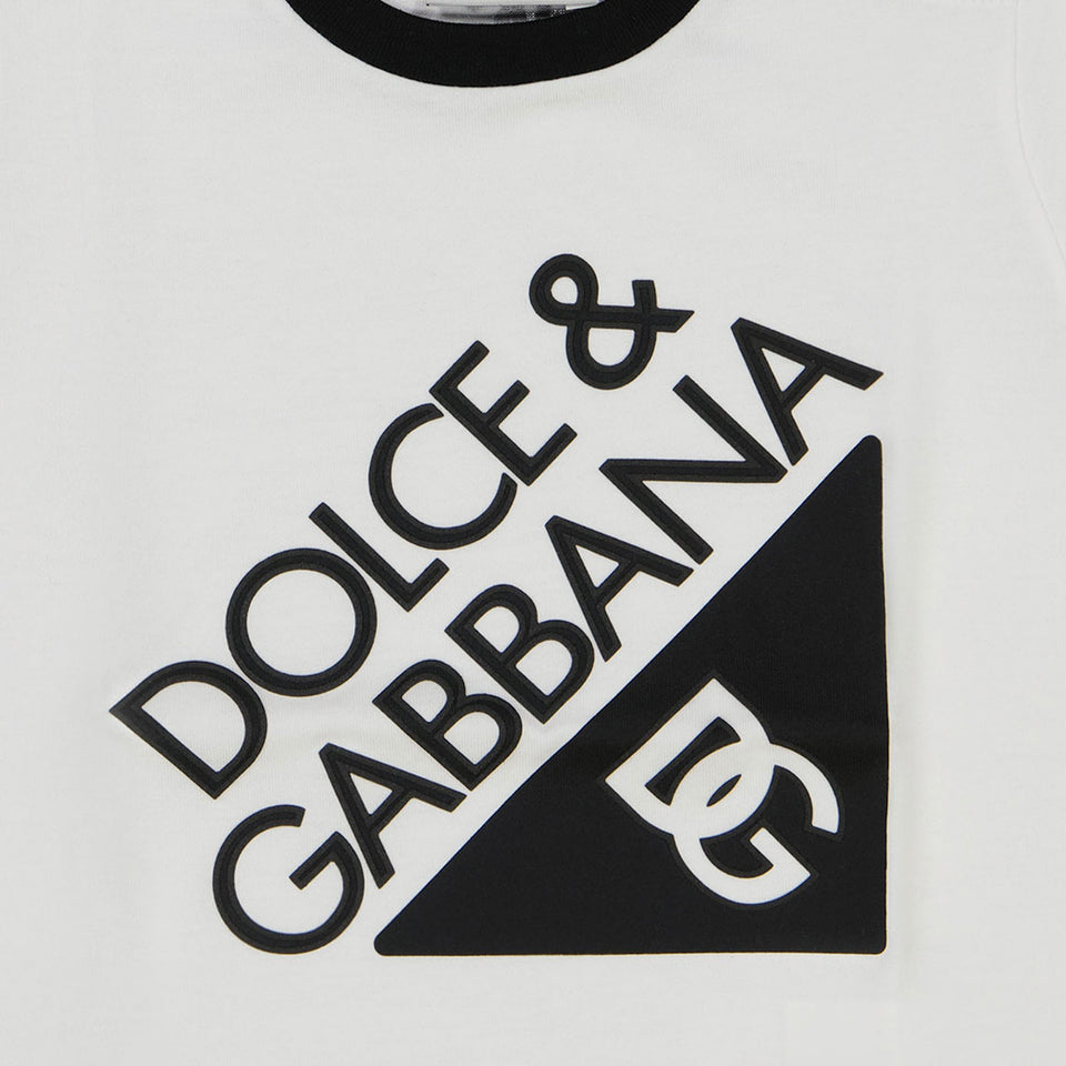 Dolce & Gabbana Baby Jongens T-Shirt In Wit