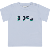 T-shirt boss per bambini azzurri