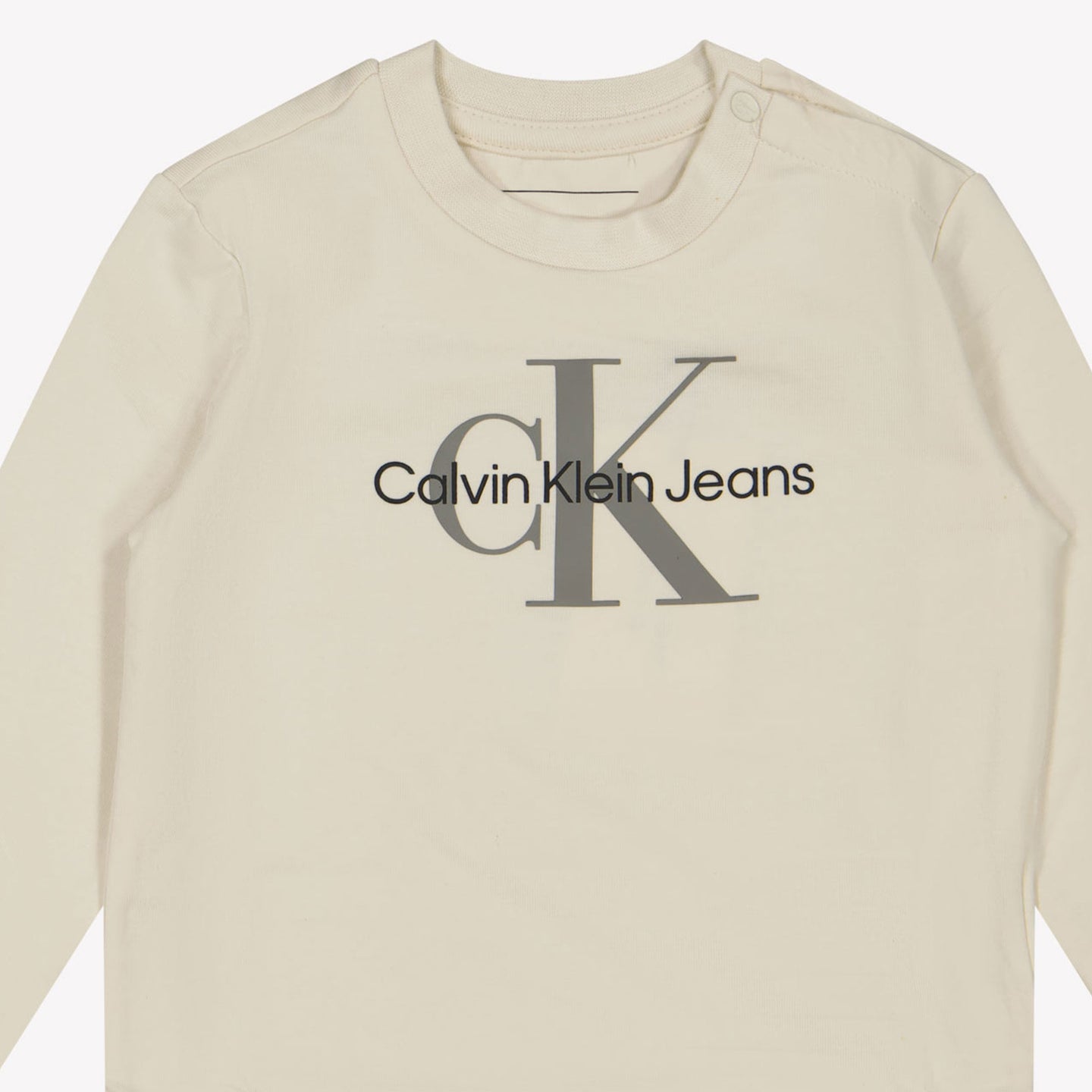 Calvin Klein Bebé Unisex Camiseta en Blanco Roto