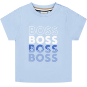 T-shirt boss per bambini azzurri