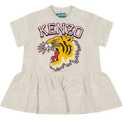Kenzo Kids Baby Girls Dress Beige ligero
