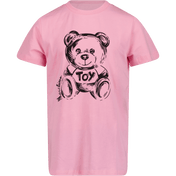 T-shirt de garotas infantis de Moschino rosa