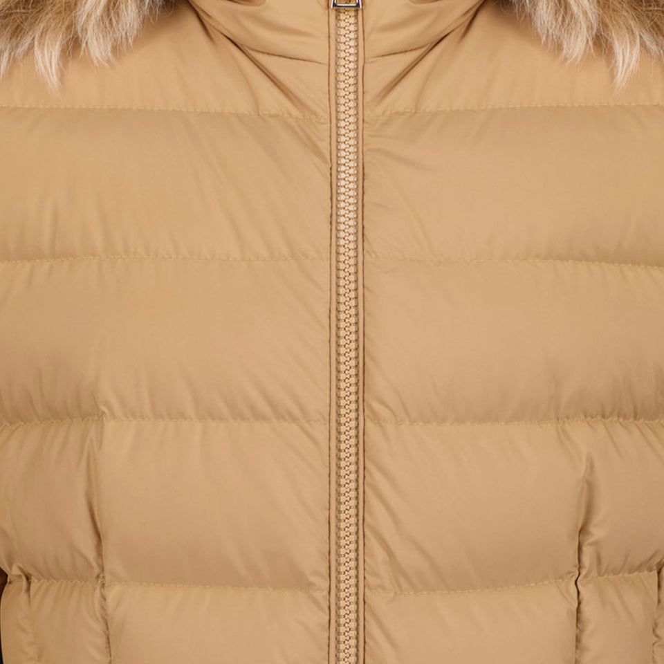 Moncler Presupuesto Chicas Abrigo de invierno Beige