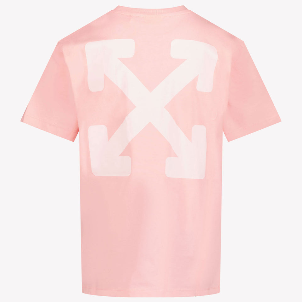 Off-White Niño Chicas Camiseta en Rosa claro