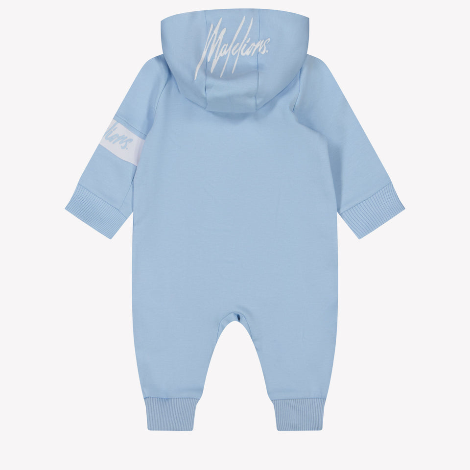 Malelions Bebé Unisex Traje de caja Azul Claro