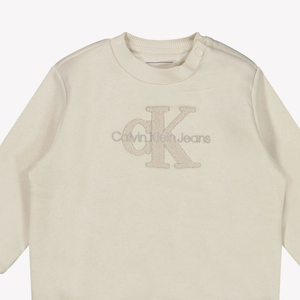 Calvin Klein Bebé Unisex Suéter en Blanco Roto