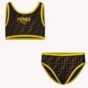Fendi Children's Girls Swimwear Brown