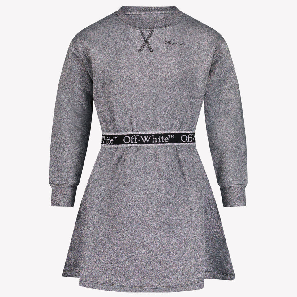 Off-White Mädchen Kleid Silber