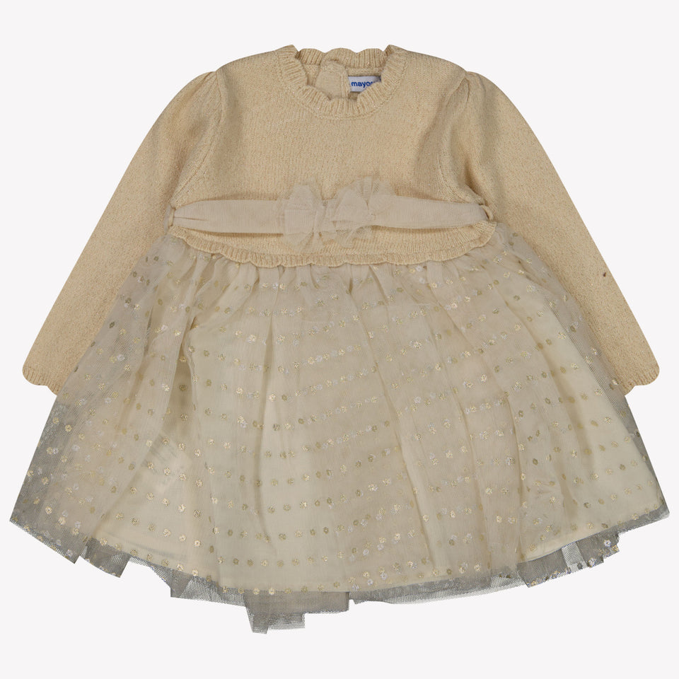 Mayoral Bambino Ragazze Vestito Beige Chiaro