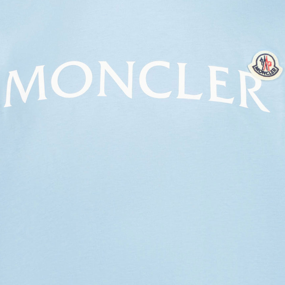 Moncler Kinder Jongens T-Shirt In Licht Blauw