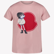 Moncler Filles T-shirt Rose Léger