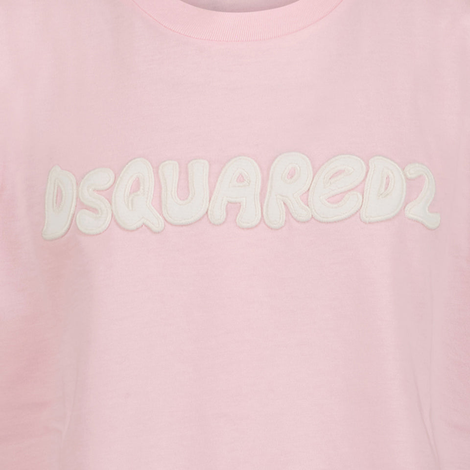 Dsquared2 Ragazze Maglietta Rosa Chiaro