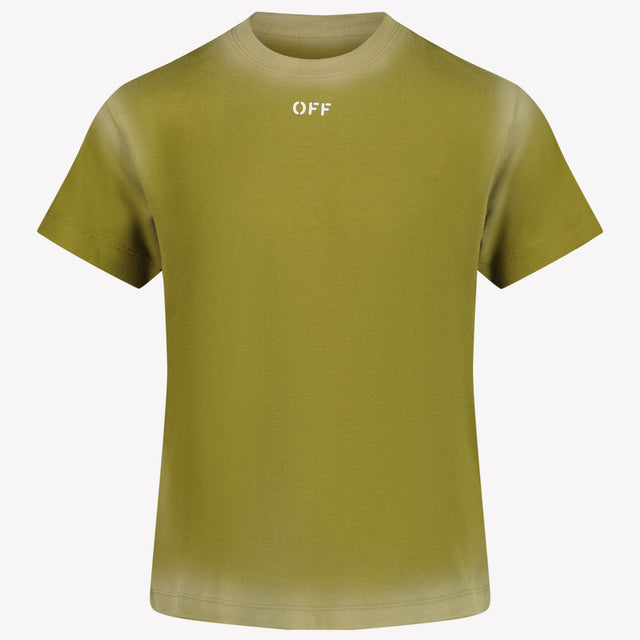 Off-White Camiseta de niños Olive Green