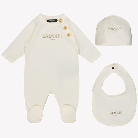 Balmain Bambino Unisex Tuta in scatola Off White