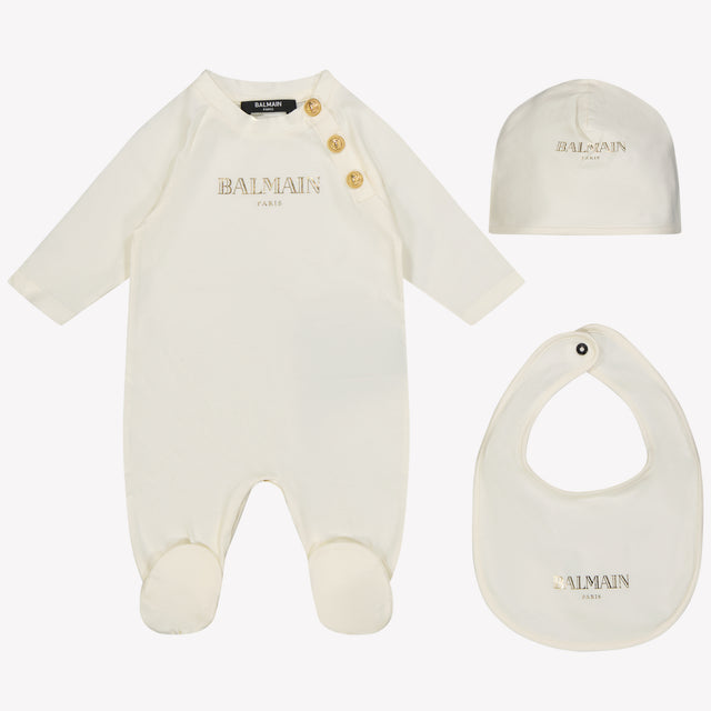 Balmain Bebé Unisex Traje de caja Blanco Roto