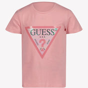 Camiseta de Guess Children Girls Rosa claro