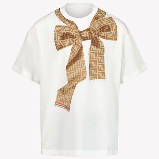 Fendi Niño Chicas Camiseta en Blanco