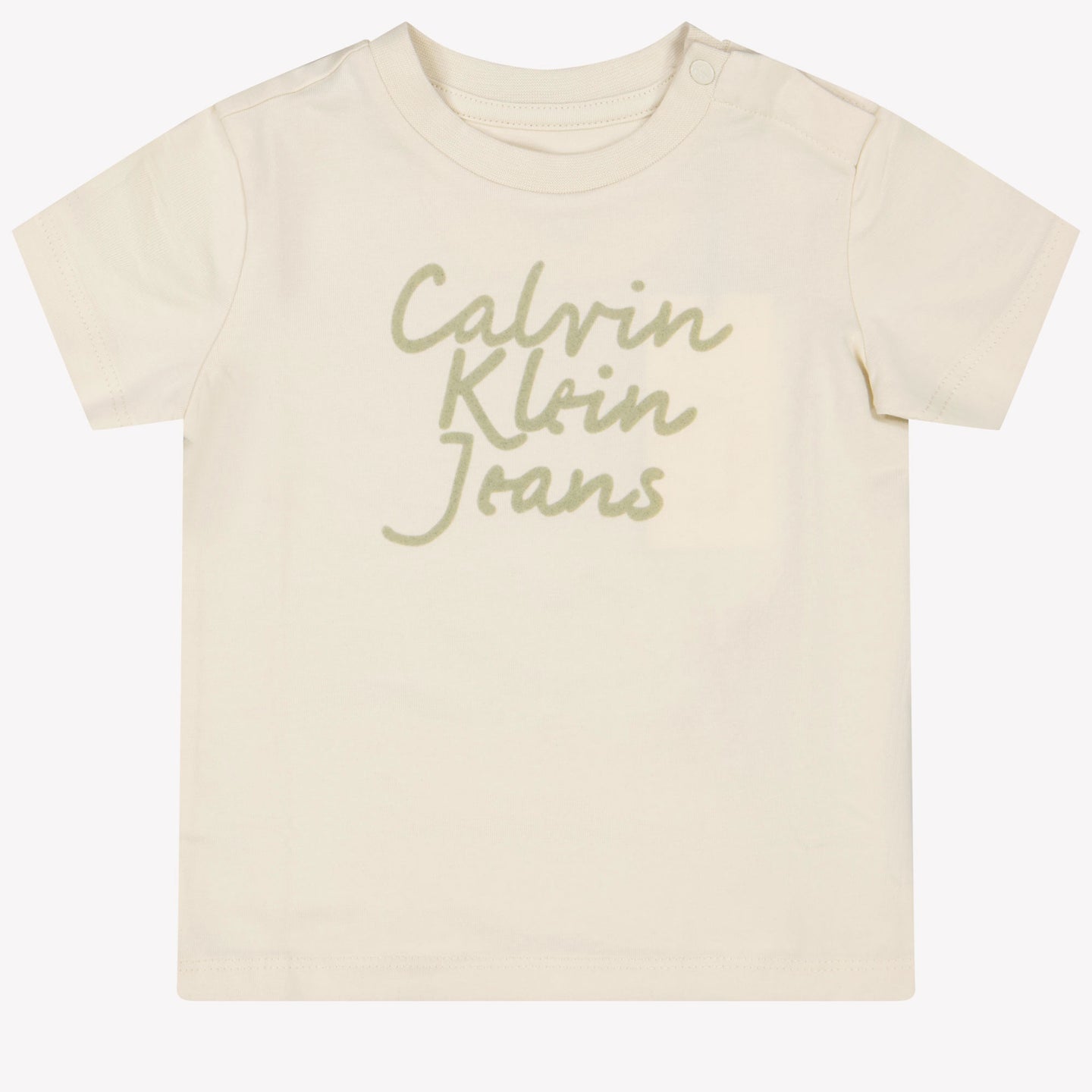 Calvin Klein Bebé Unisex Camiseta en Blanco Roto