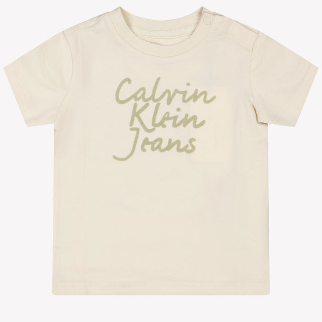 Calvin Klein Bambino Unisex Maglietta dentro Off White