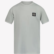 Stone Island Children's Boys Camiseta gris claro