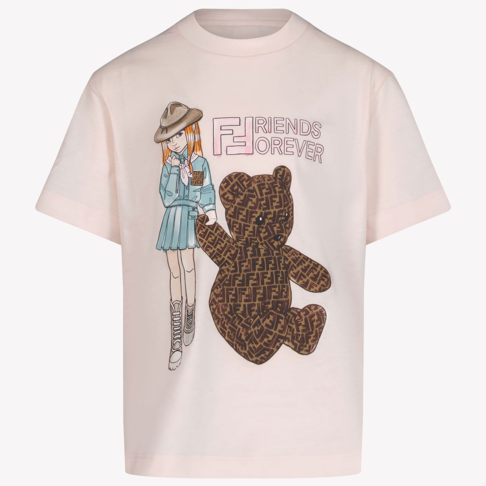 Fendi Niño Chicas Camiseta en Rosa claro