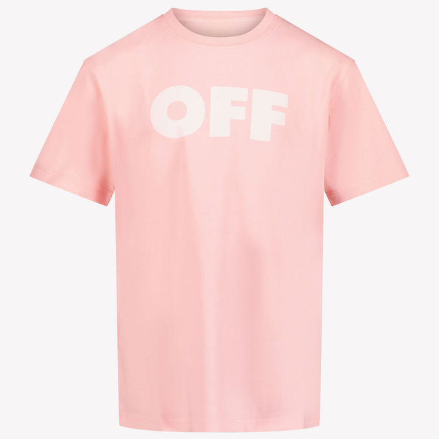 Off-White Niño Chicas Camiseta en Rosa claro