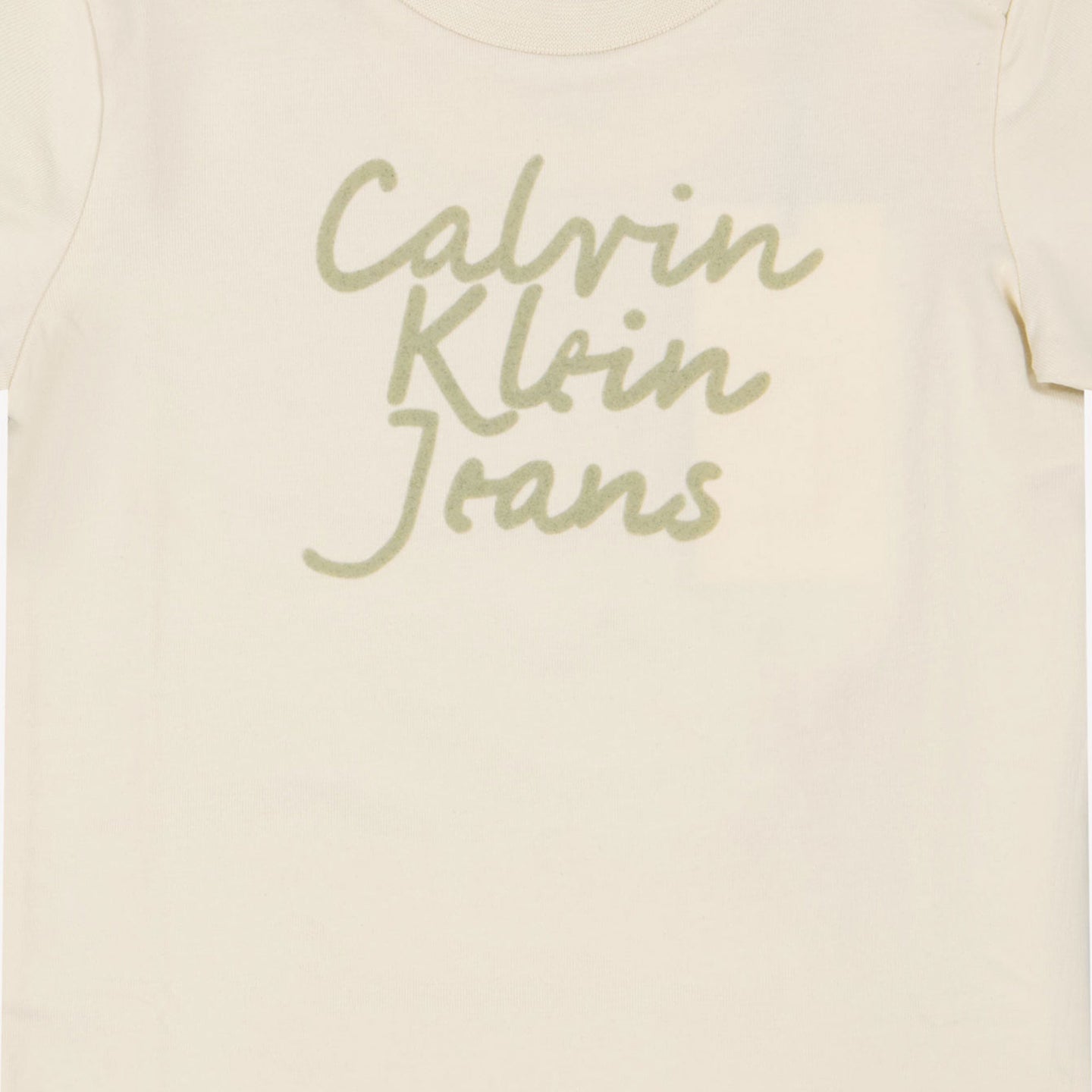 Calvin Klein Bebé Unisex Camiseta en Blanco Roto