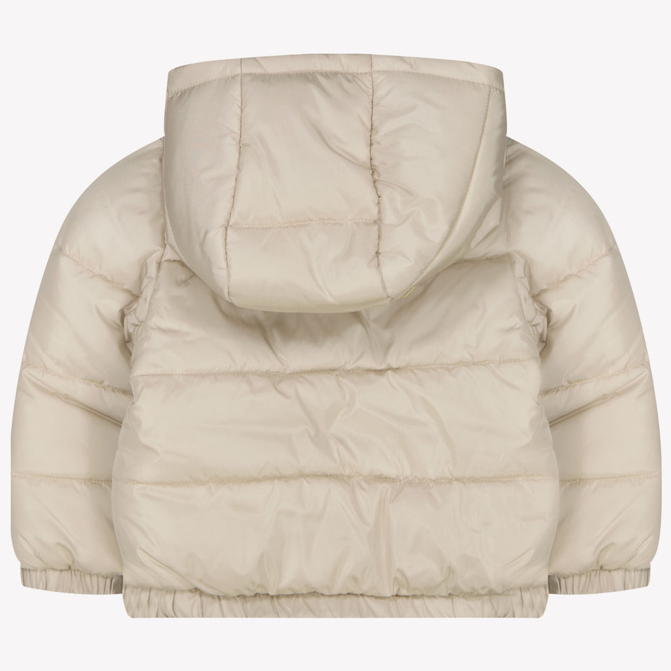 Baby White Baby Unisex Winter Jackets Beige ligero