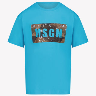 MSGM Enfant Garçons T-shirt en turquoise