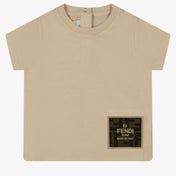 Fendi T-shirt dziecięcy beżowy