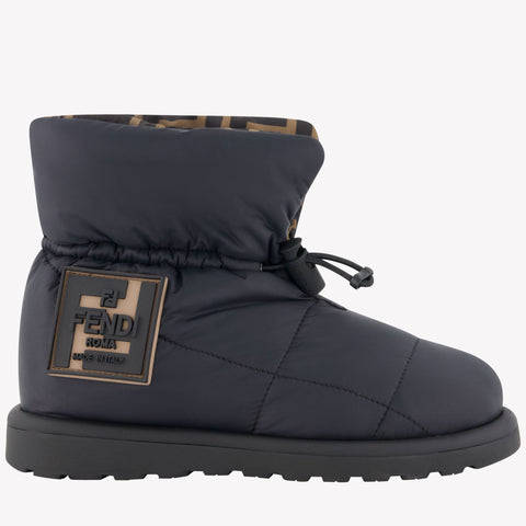 Fendi Unisex Schneestiefel Schwarz