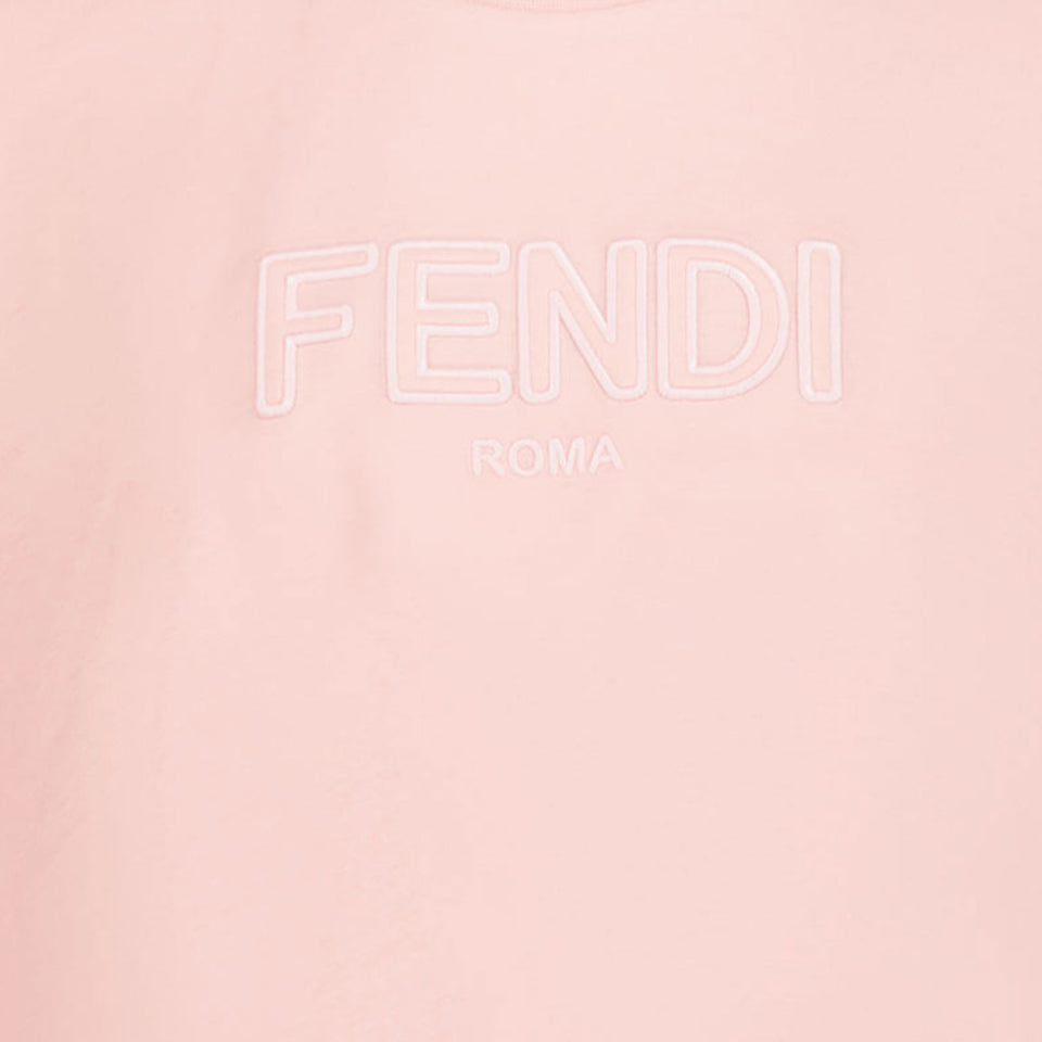 Fendi Ragazzo Unisex Maglietta dentro Rosa Chiaro