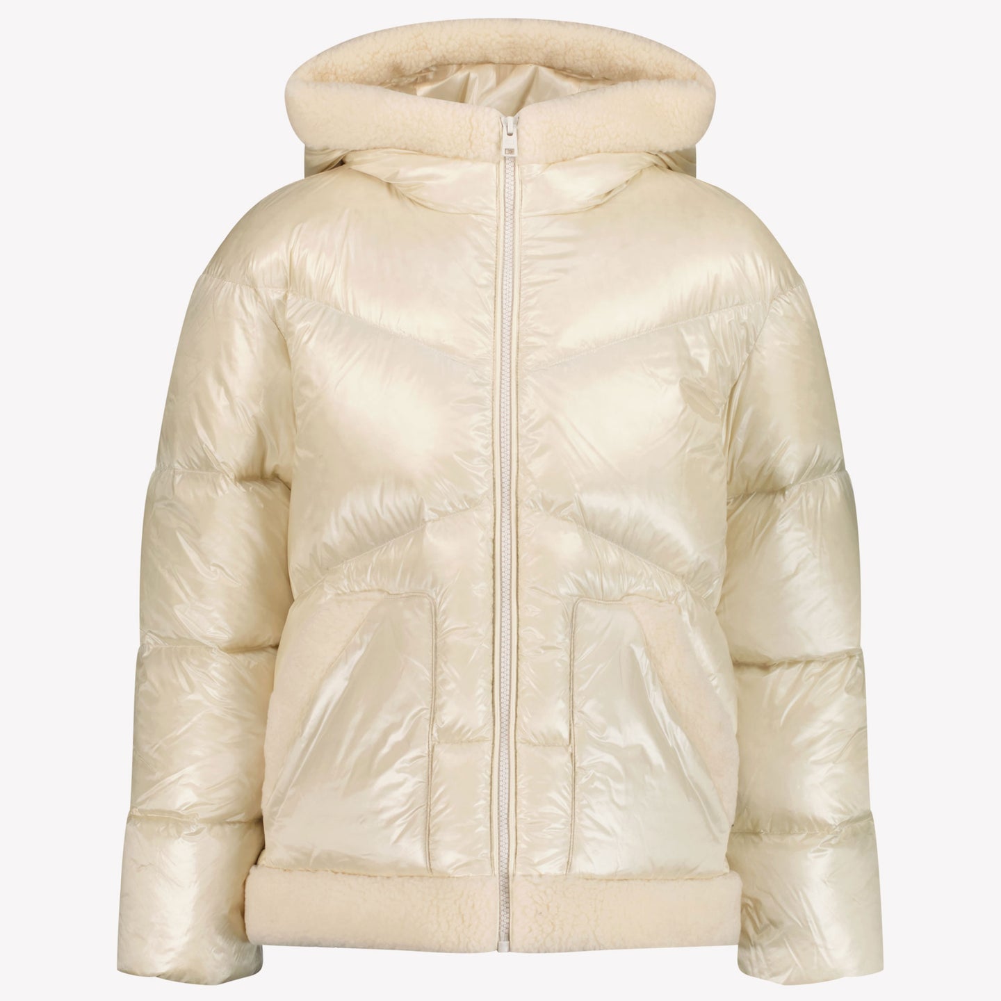 Woolrich Brillo rizado Chicas Abrigo de invierno Blanco Roto