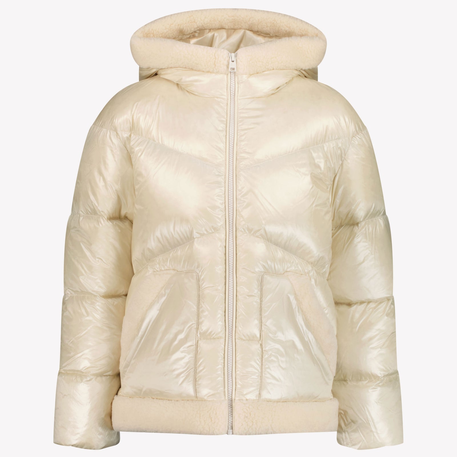 Woolrich Brillo rizado Chicas Abrigo de invierno Blanco Roto