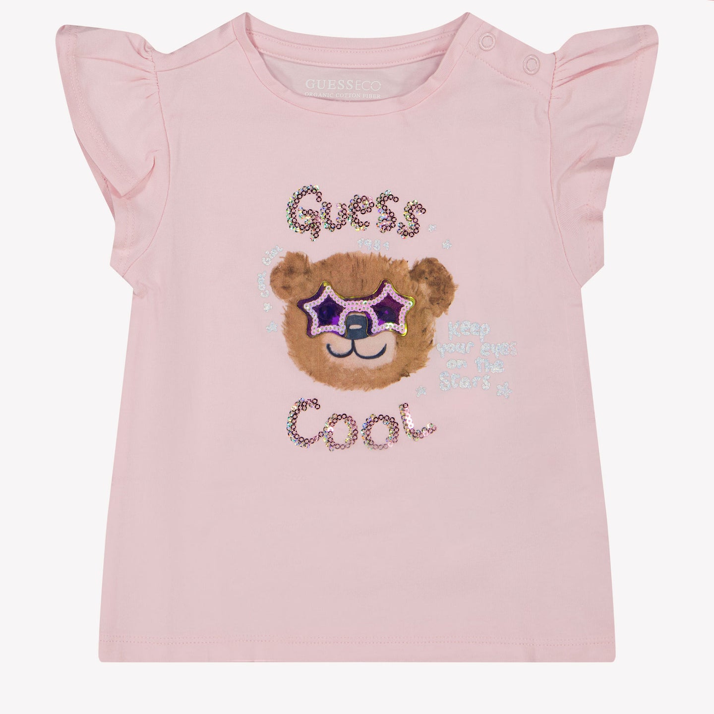 Guess Bébé Filles T-shirt Rose Léger