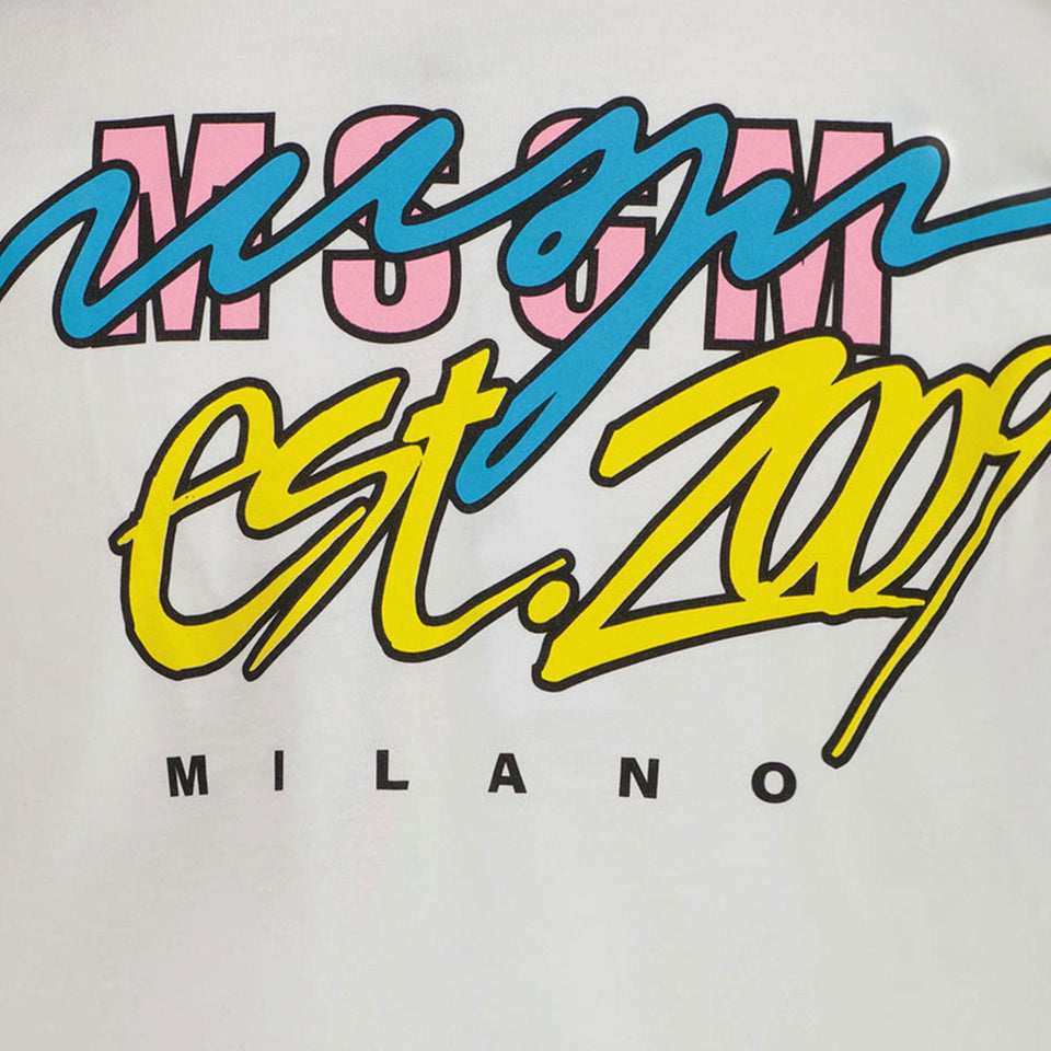 MSGM Niño Chicas Camiseta en Blanco