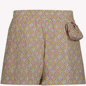 Fendi para niñas para niños pantalones cortos rosa claro