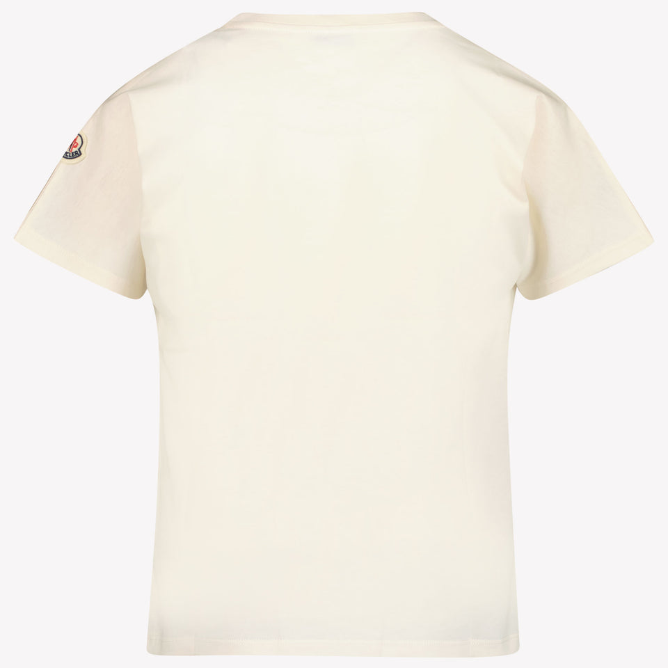 Moncler Niño Chicas Camiseta en Blanco Roto