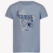 Guess Enfant Filles T-shirt Bleu Clair