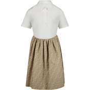 Fendi Children's Girls Dress Beige