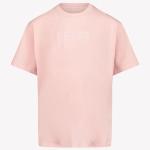 Fendi Enfant Filles T-shirt Rose Léger