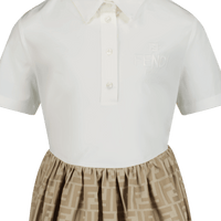 Fendi Kinder Meisjes Jurk Beige