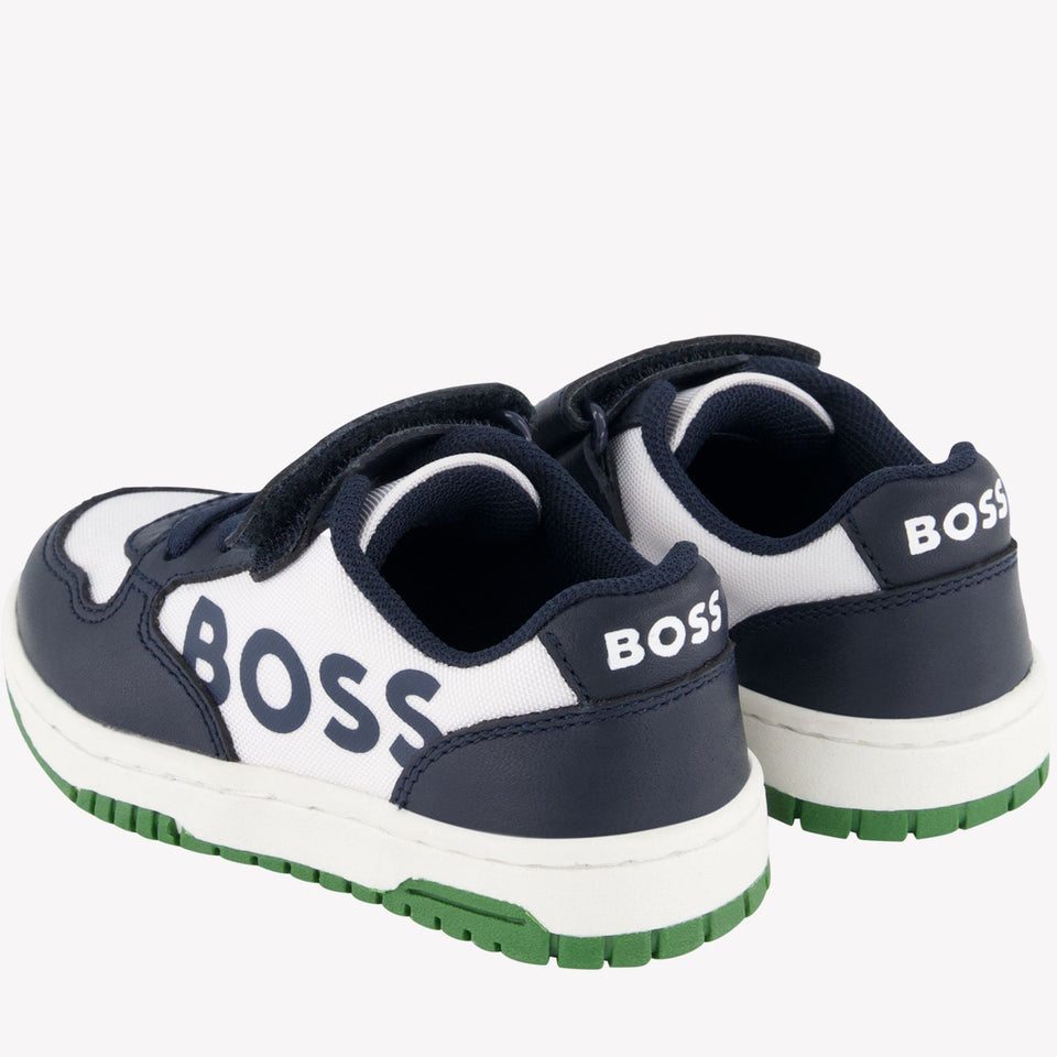 Boss Kinder Jongens Sneakers Navy