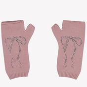 Monnalisa Girls Gloves jasnoróżowe