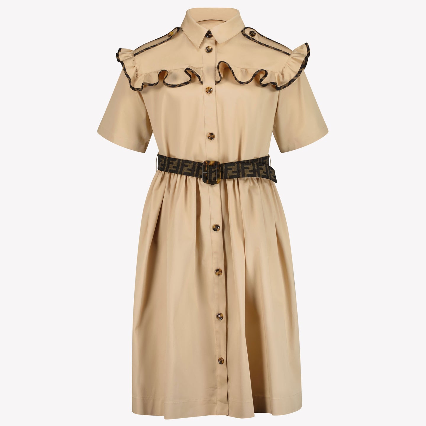 Fendi Kids Girls Dress Beige