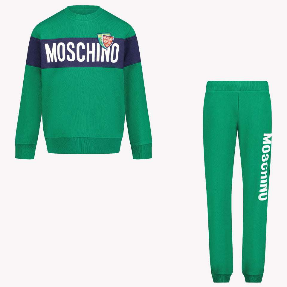 Moschino Traje de trote de niños verde